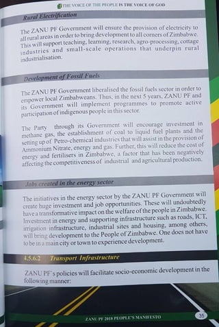 ZANU PF 2018 Elections Manifesto 
