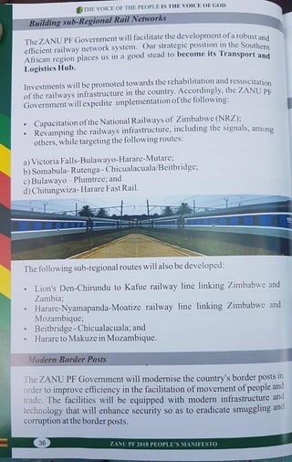 ZANU PF 2018 Elections Manifesto 