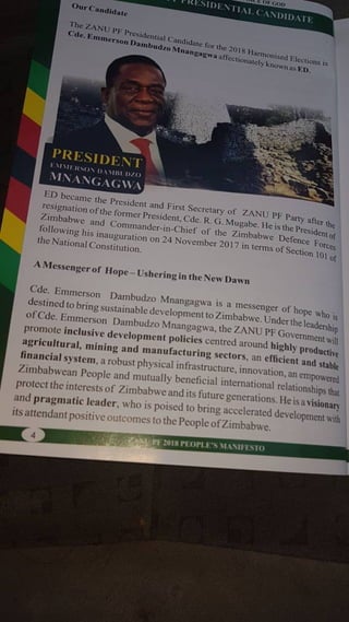 ZANU PF 2018 Elections Manifesto 