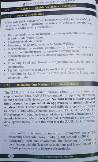 ZANU PF 2018 Elections Manifesto 