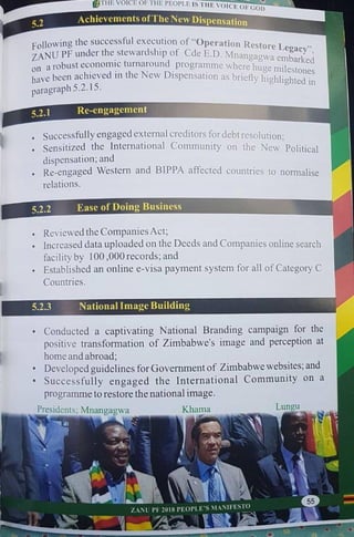 ZANU PF 2018 Elections Manifesto 