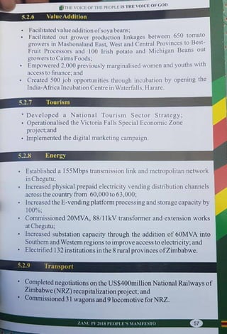 ZANU PF 2018 Elections Manifesto 