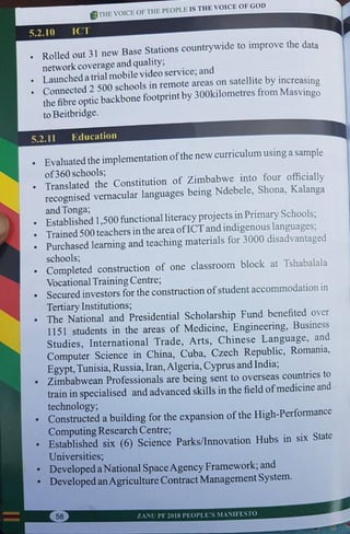 ZANU PF 2018 Elections Manifesto 