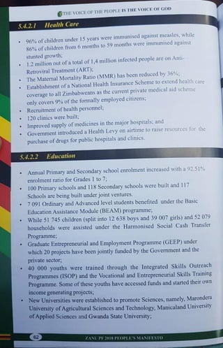ZANU PF 2018 Elections Manifesto 