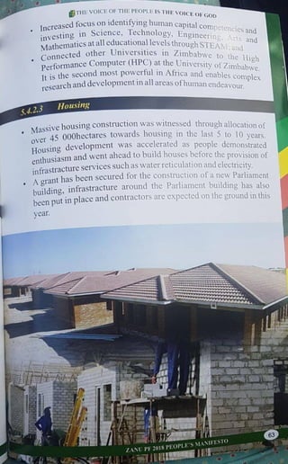 ZANU PF 2018 Elections Manifesto 