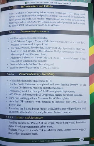 ZANU PF 2018 Elections Manifesto 
