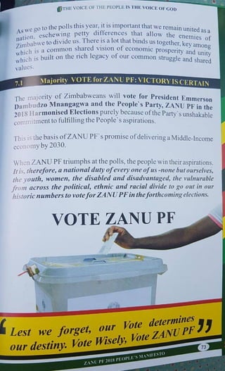 ZANU PF 2018 Elections Manifesto 