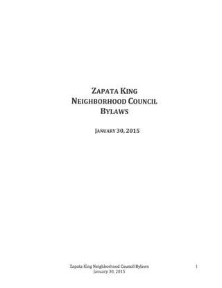 Zapata king NC Bylaws