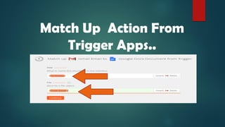 Match Up Action From
Trigger Apps..
 