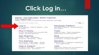 Click Log in…
 