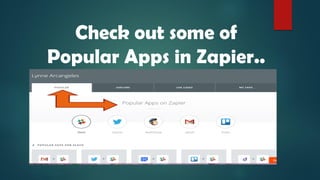 Check out some of
Popular Apps in Zapier..
 