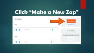 Click “Make a New Zap”
 