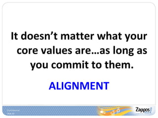 It doesn’t matter what your core values are…as long as you commit to them. ALIGNMENT 