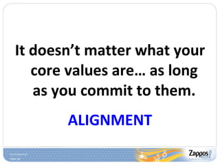 It doesn’t matter what your core values are… as long as you commit to them. ALIGNMENT 