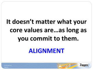 It doesn’t matter what your core values are…as long as you commit to them. ALIGNMENT 
