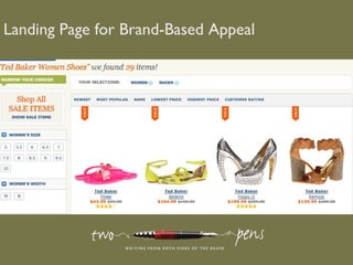 Landing Page for Brand-Based Appeal
 