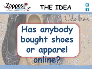 THE IDEA


Has anybody
bought shoes
 or apparel
   online?
 