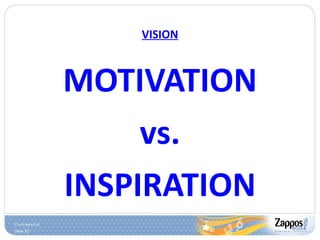 VISION <ul><li>MOTIVATION </li></ul><ul><li>vs. </li></ul><ul><li>INSPIRATION </li></ul>