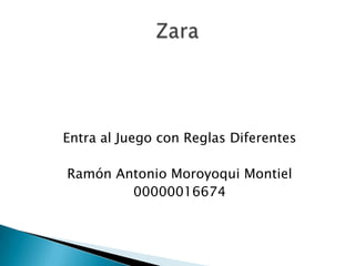 Entra al Juego con Reglas Diferentes Ramón Antonio Moroyoqui Montiel 00000016674 Zara 