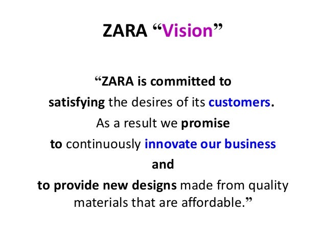 mission and vision of zara fashion