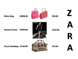 Birkin Bag      $3999.00
                                    QuickTime™ and a
                           TIFF (Uncompressed) decompressor
                              are neede d to see this picture.
                                                                 $65.00    Z
Versace Dress   $1995.00                                         $125.00
                                                                           A
                                                                           R
Gucci Handbag $1150.00                                           $73.00
                                                                           A
 
