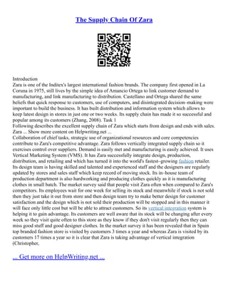 Zara Introduction Zara Corporate Strategy | PDF