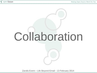 Collaboration
Zarafa Event – Life Beyond Email - 13 February 2014

 
