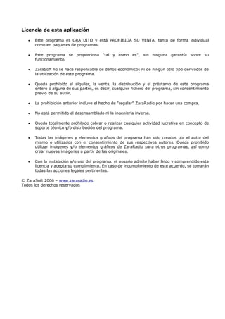 Zara Radio manual de uso en Español | PDF