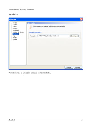 Zara Software Zara Radio manual de uso en Español | PDF