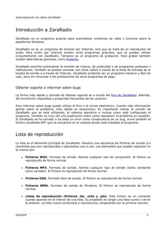 Zara Radio manual de uso en Español | PDF