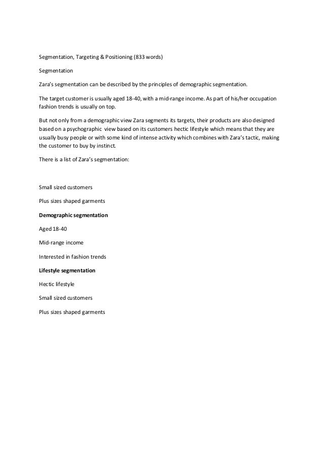 h&m demographic segmentation