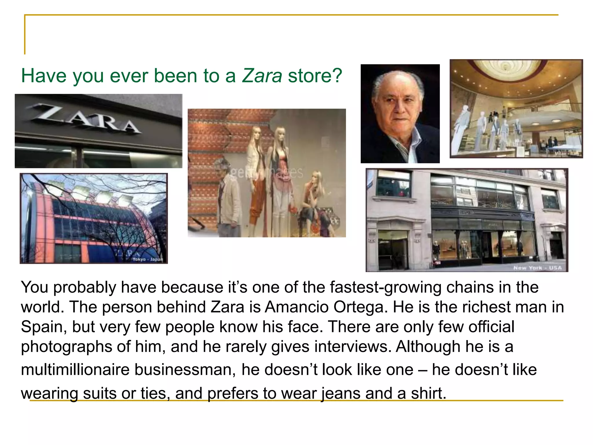 Zara stores case study s;ide show PPT