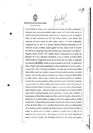 Declaración testimonial de Horacio Zarracán