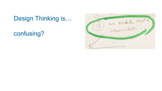Design Thinking is…
confusing?
 