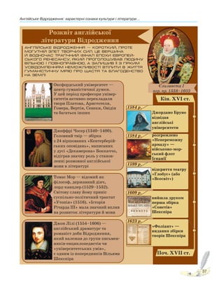 Англійське Відродження: характерні ознаки культури і літератури...
37
 