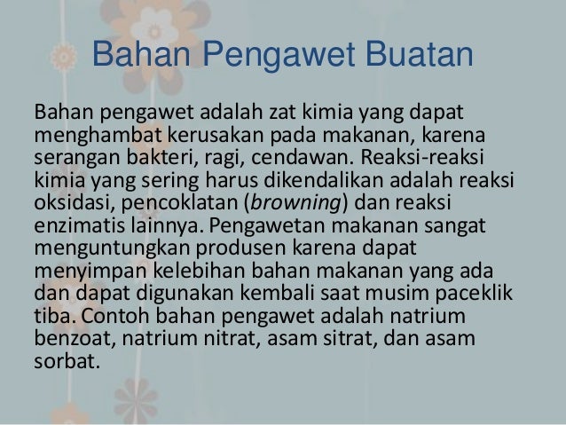 Zat aditif pada makanan Zat aditif pada makanan