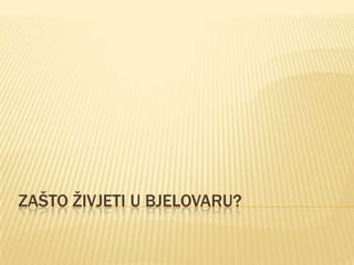 Zašto živjeti u Bjelovaru? 