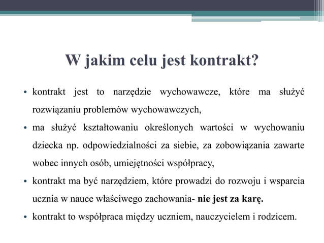 Zawieranie kontraktu z uczniem sprawiającym trudności wychowawcze