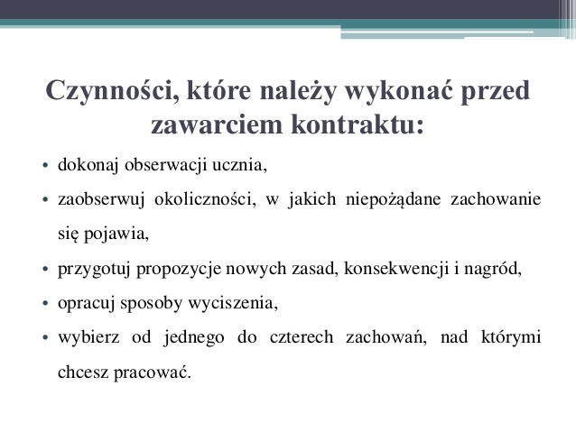 Zawieranie kontraktu z uczniem sprawiającym trudności wychowawcze