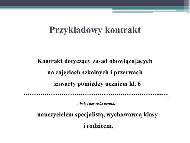 Zawieranie kontraktu z uczniem sprawiającym trudności wychowawcze