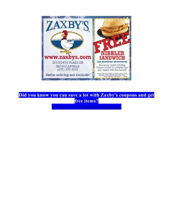 Zaxbys Coupons August 2012 Zaxbys Coupons August 2012