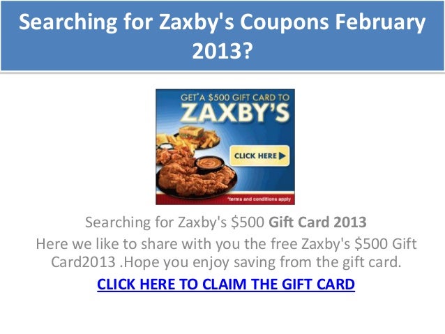 zaxbys coupons february 2013