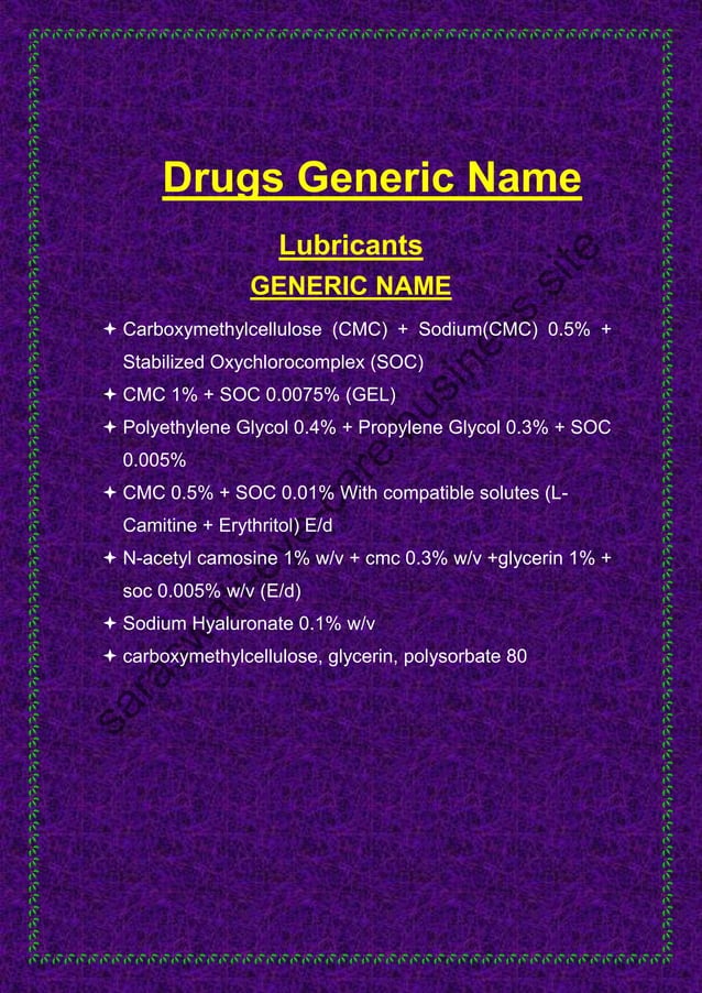 Drugs generic name | PDF