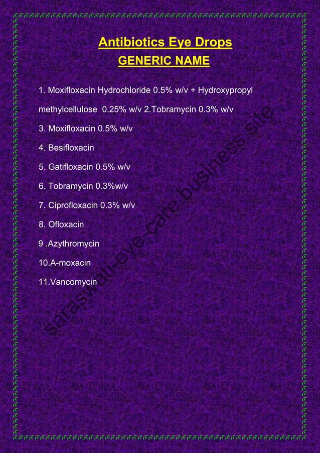 Drugs generic name PDF