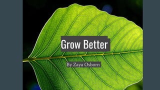 Grow Better
By Zaya Osborn
 
