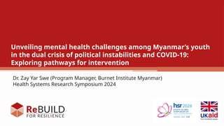 Unveiling mental health challenges among Myanmar’s youth in the dual ...