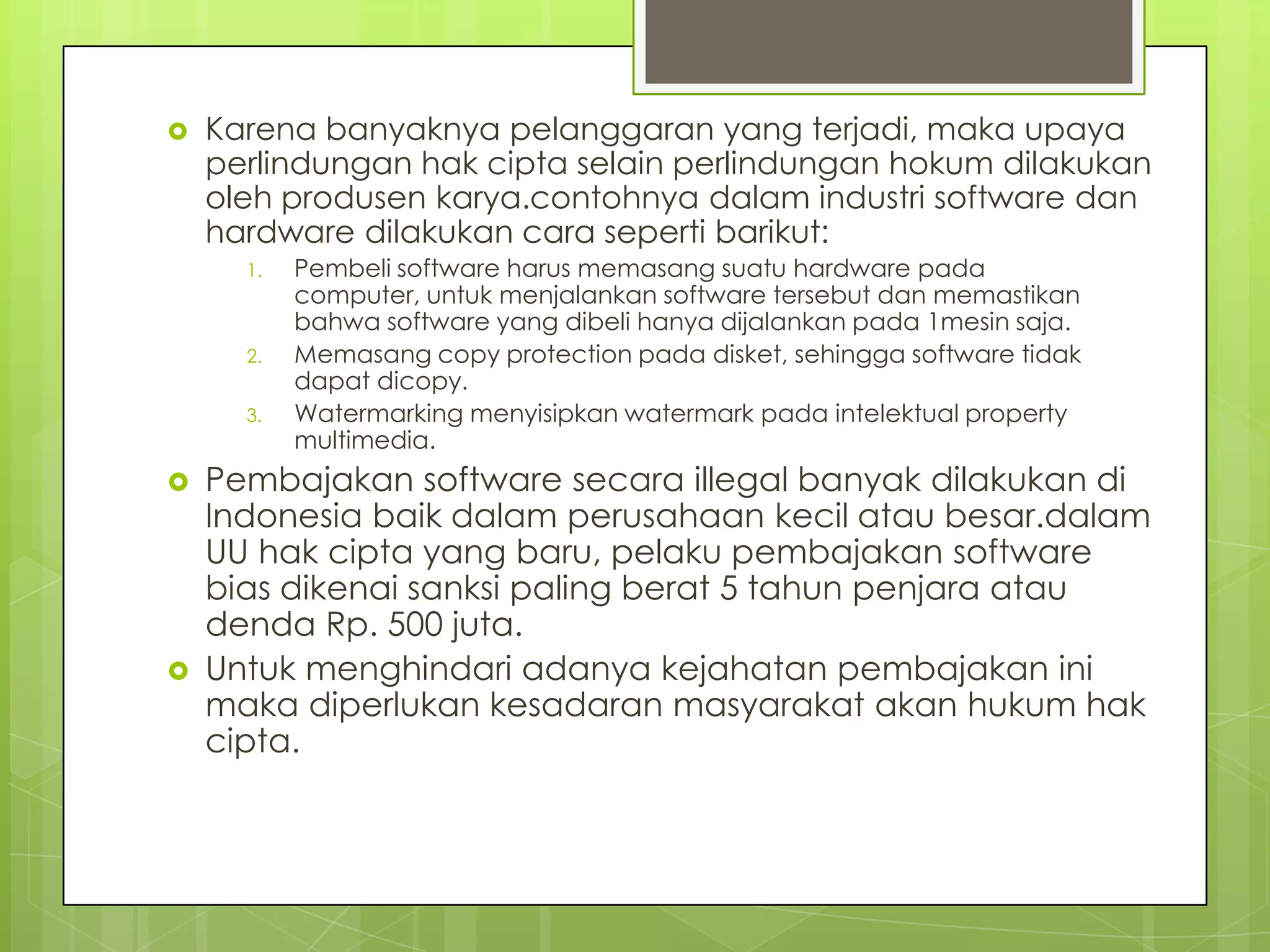 hak cipta software dan hardware | PPTX