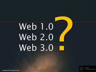 mnegrini@mnmark.com
Web 1.0
Web 2.0
Web 3.0
 
