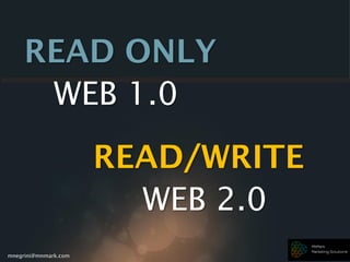 mnegrini@mnmark.com
WEB 1.0
READ ONLY
WEB 2.0
READ/WRITE
 
