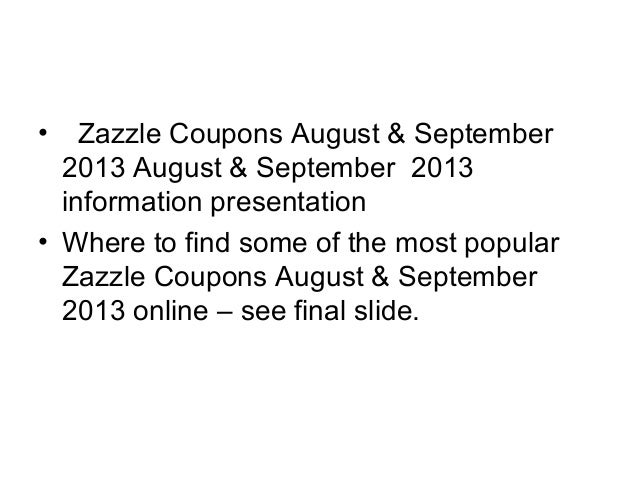 Zazzle coupons august 2019
